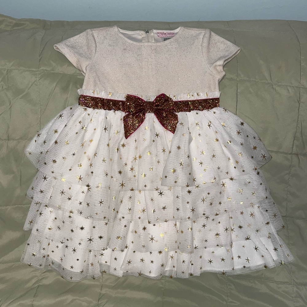 American Girl Bitty Baby Golden Twinkle Velvet Tulle Dress Size 5